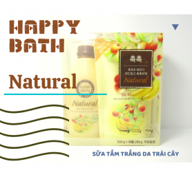 Bộ Sữa Tắm Trắng Da Happy Bath Natural Real Moisture 750g 