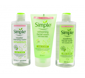 Bộ 3 Sản Phẩm Simple Toner - Cleansing - Facial Wash 